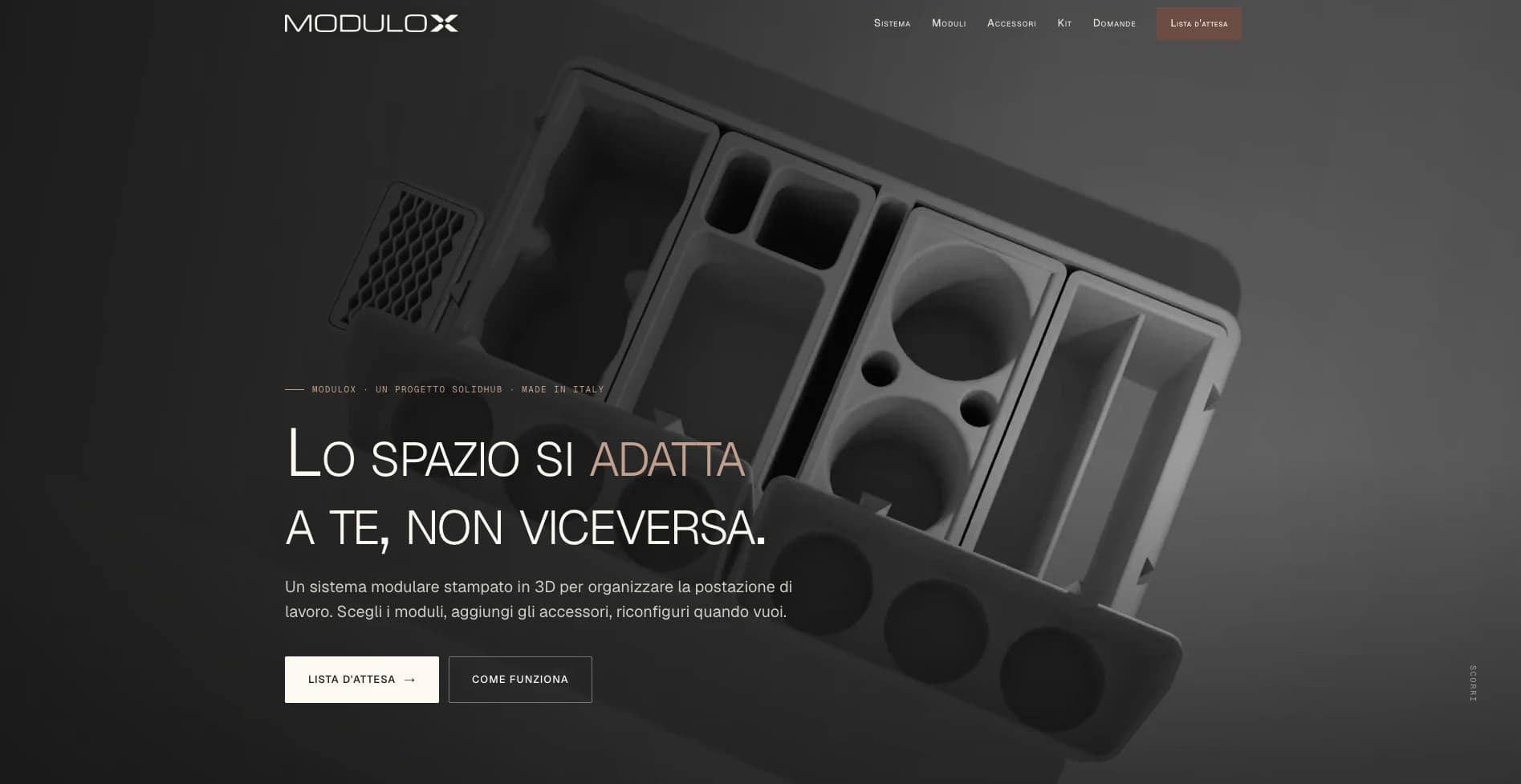 Modulox, sistema modulare stampato in 3D per la postazione di lavoro